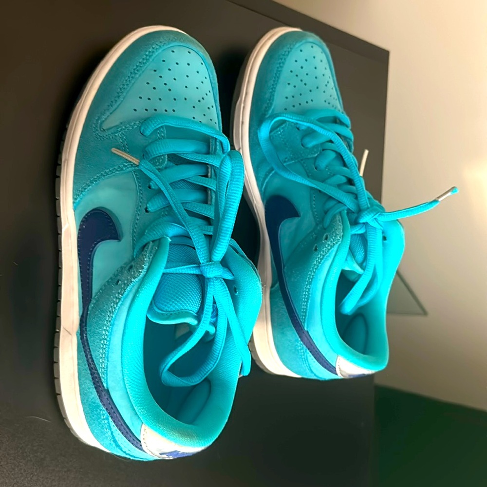 Gently warn teal and navy Nike SB dunks size 7 men's